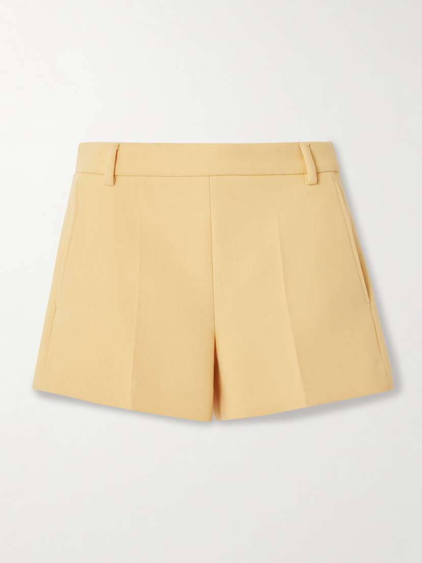 Gucci Embroidered Grain De Poudre Wool Shorts