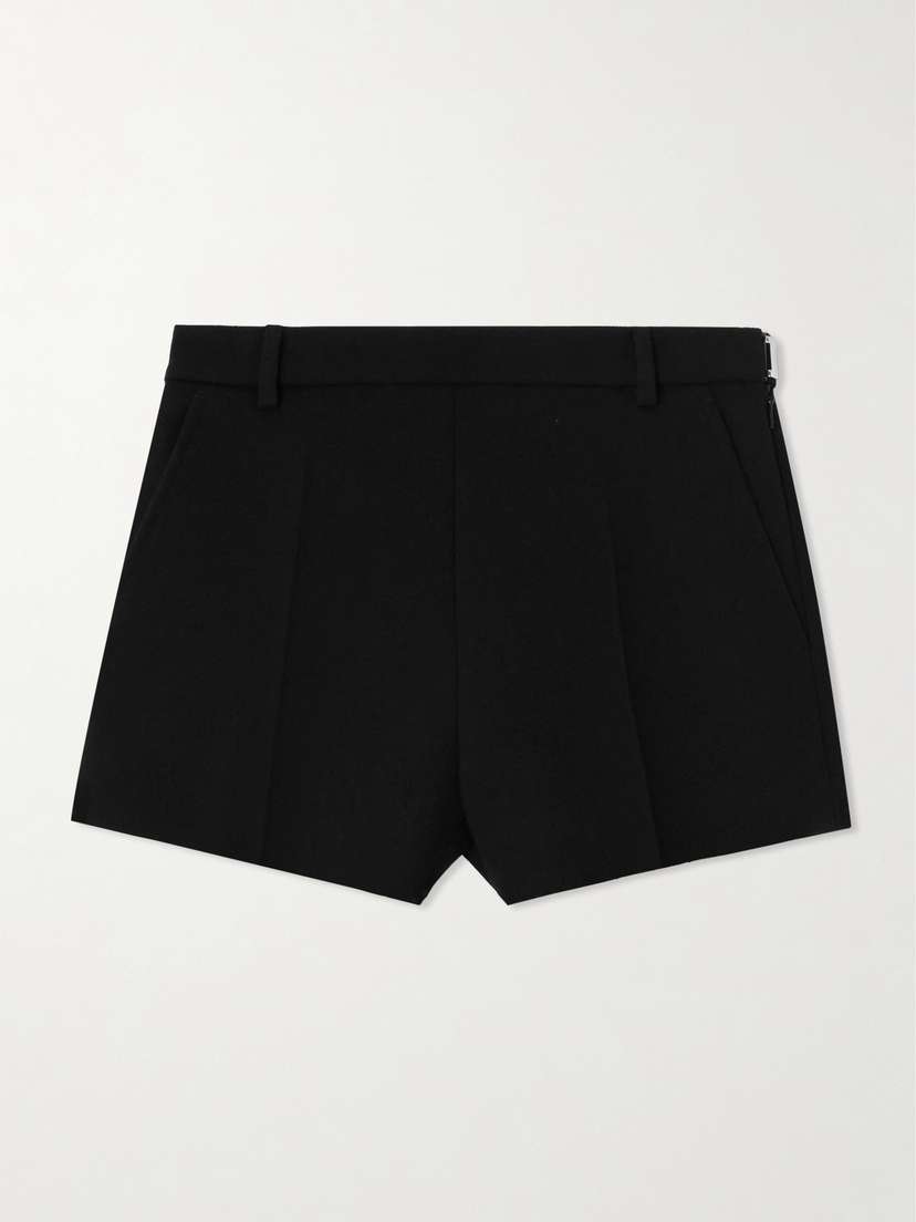 Gucci Embroidered Grain De Poudre Wool Shorts