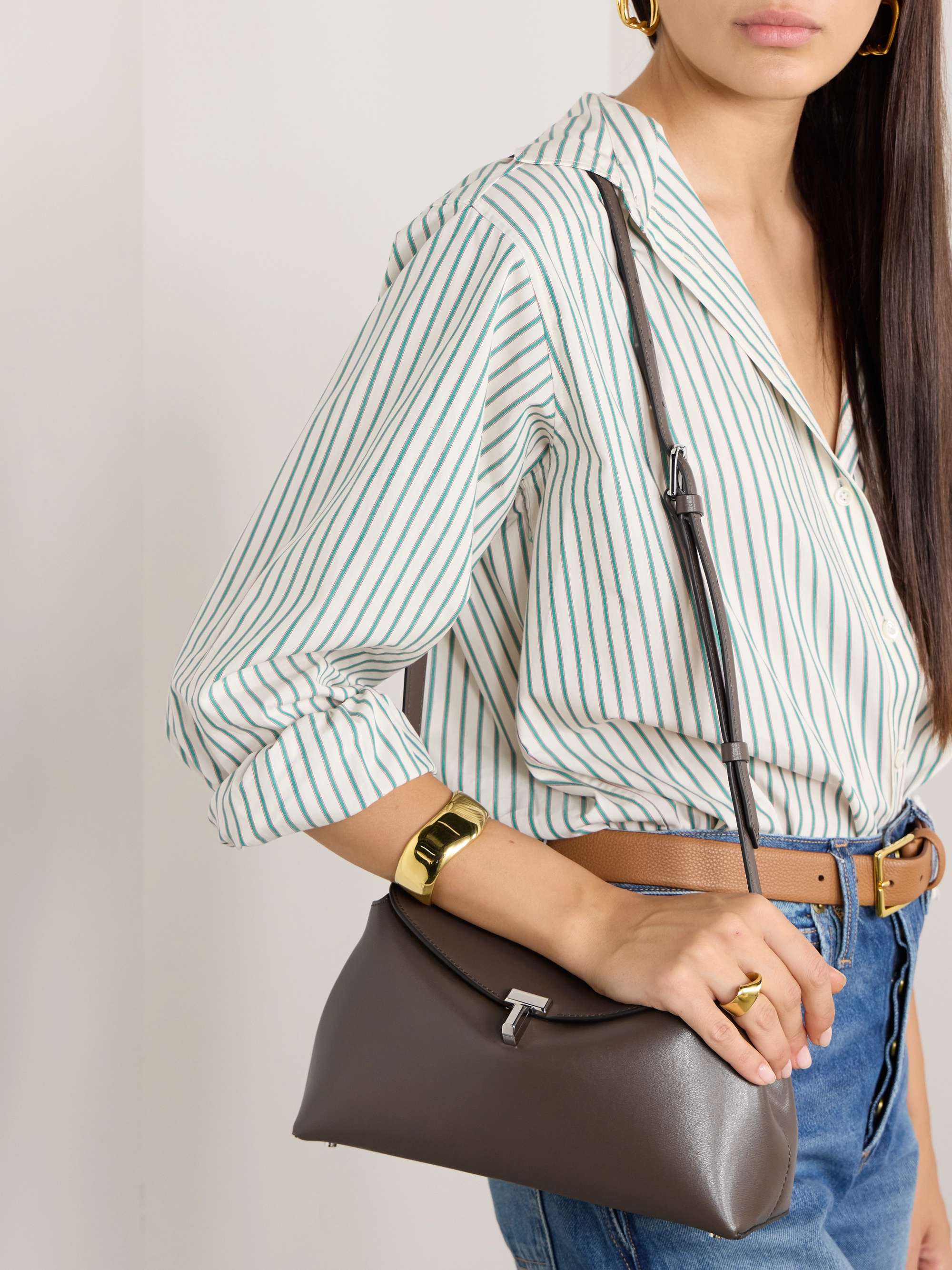 TOTEME T-Lock leather clutch
