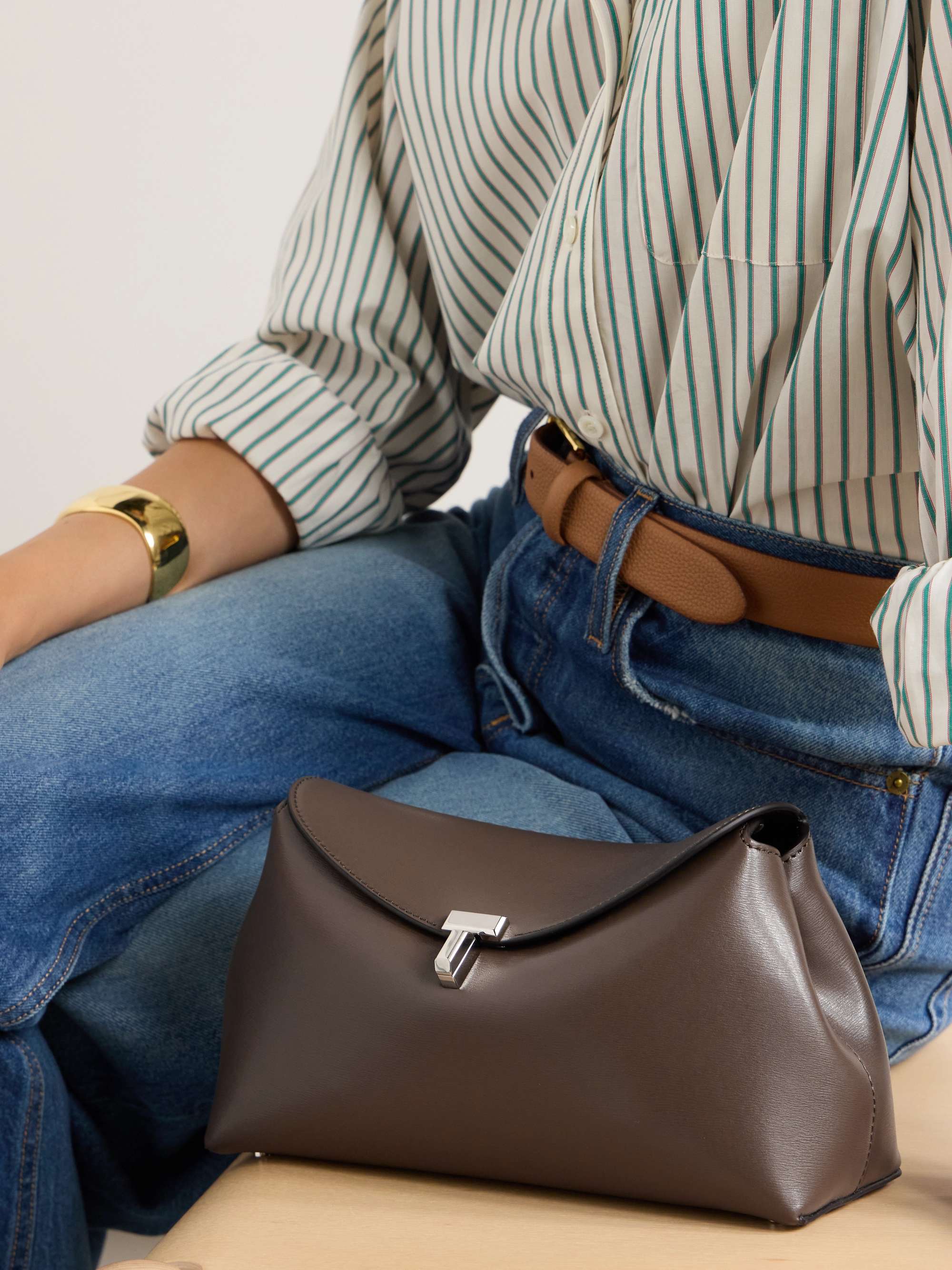 TOTEME T-Lock leather clutch