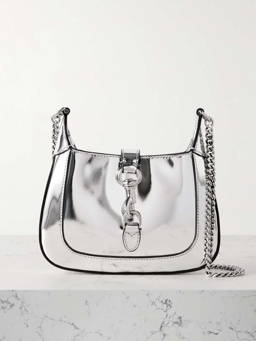 Gucci Jackie Notte Mini Mirrored-leather Shoulder Bag