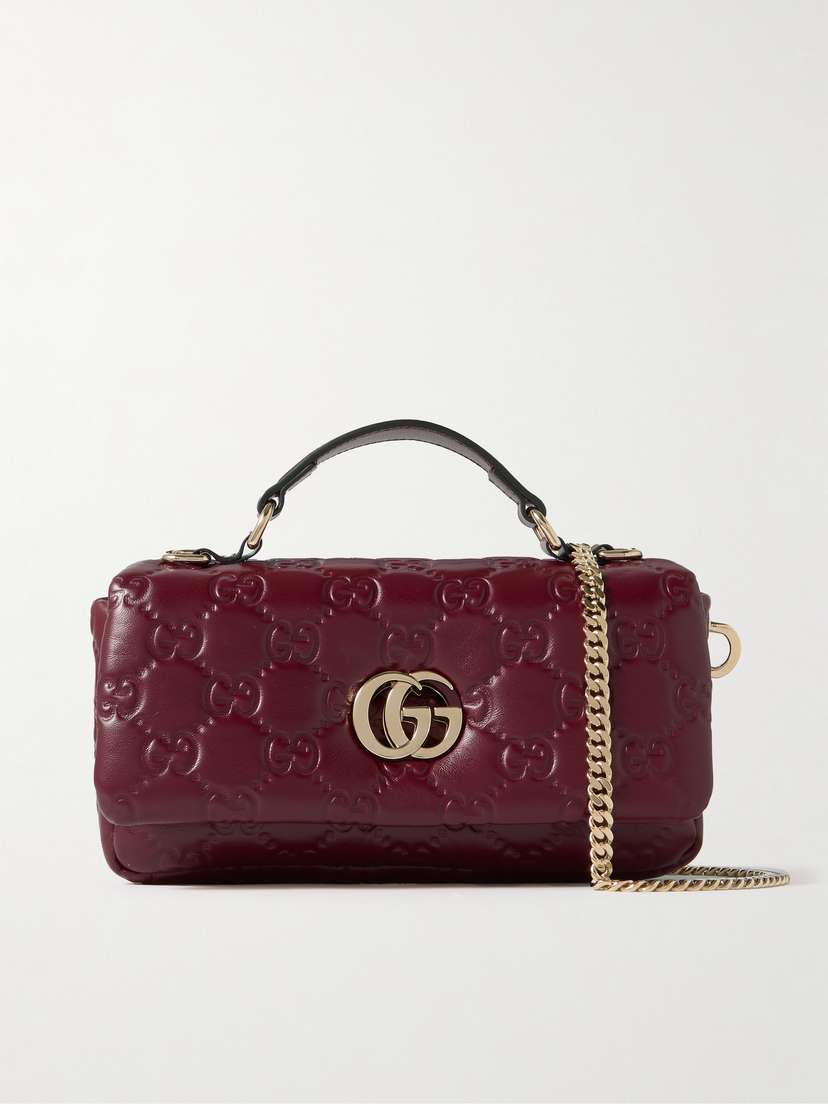 Gucci Gg Milano Padded Debossed Leather Shoulder Bag