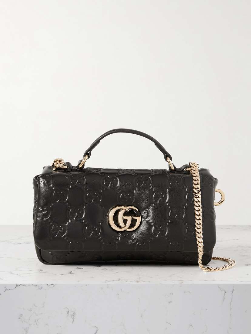 Gucci Gg Milano Padded Debossed Leather Shoulder Bag