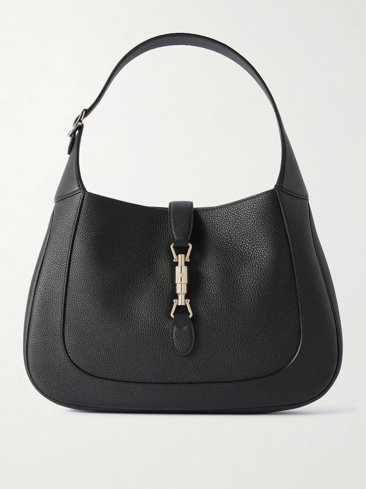 Gucci Jackie 1961 Medium Textured-leather Shoulder Bag In Black