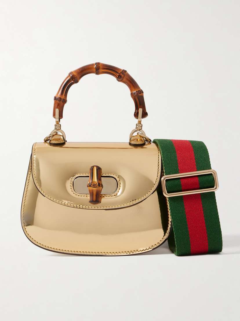 Gucci Bamboo 1947 Metallic Leather Tote