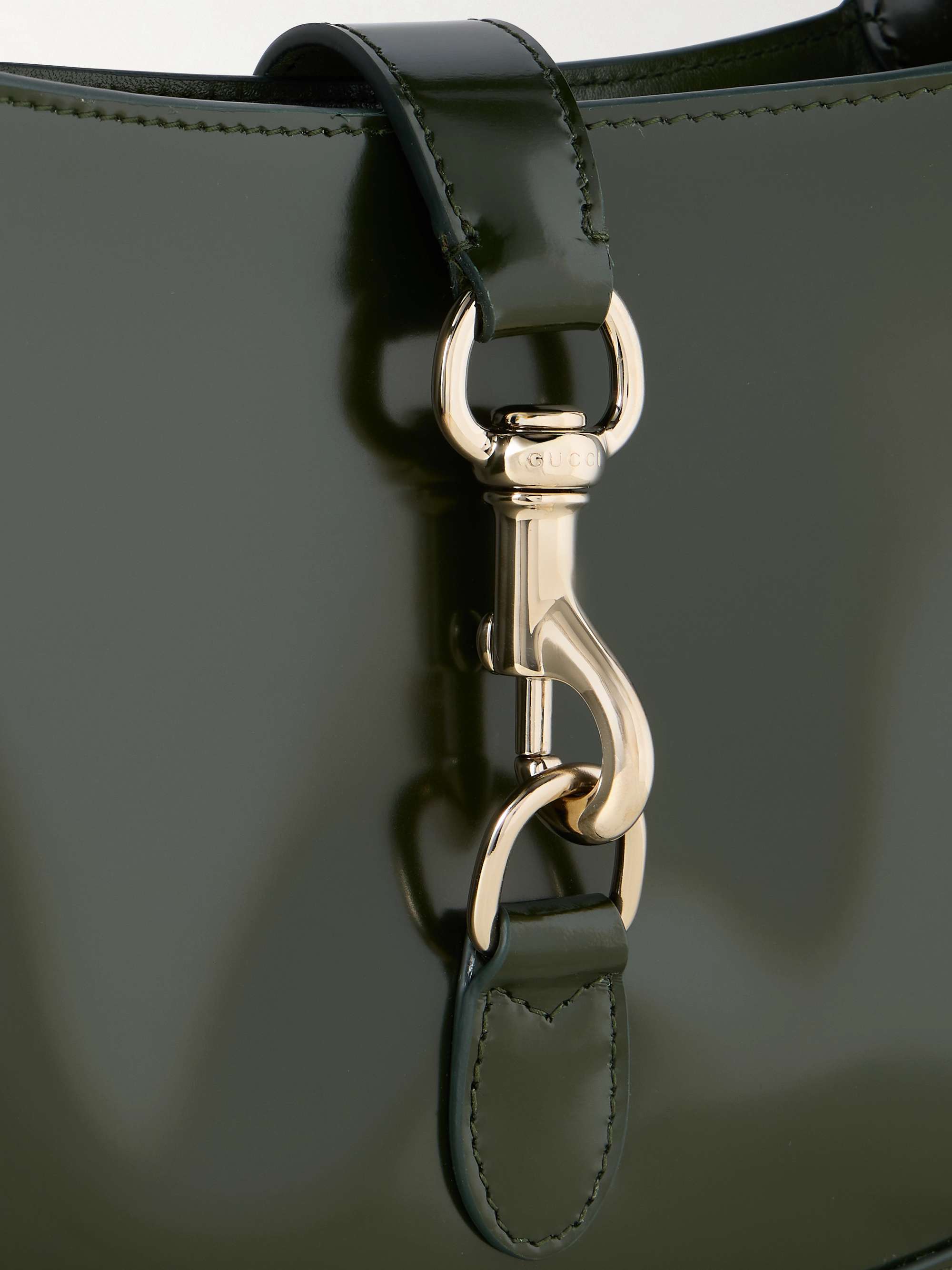 GUCCI Jackie small glossedleather shoulder bag NETAPORTER