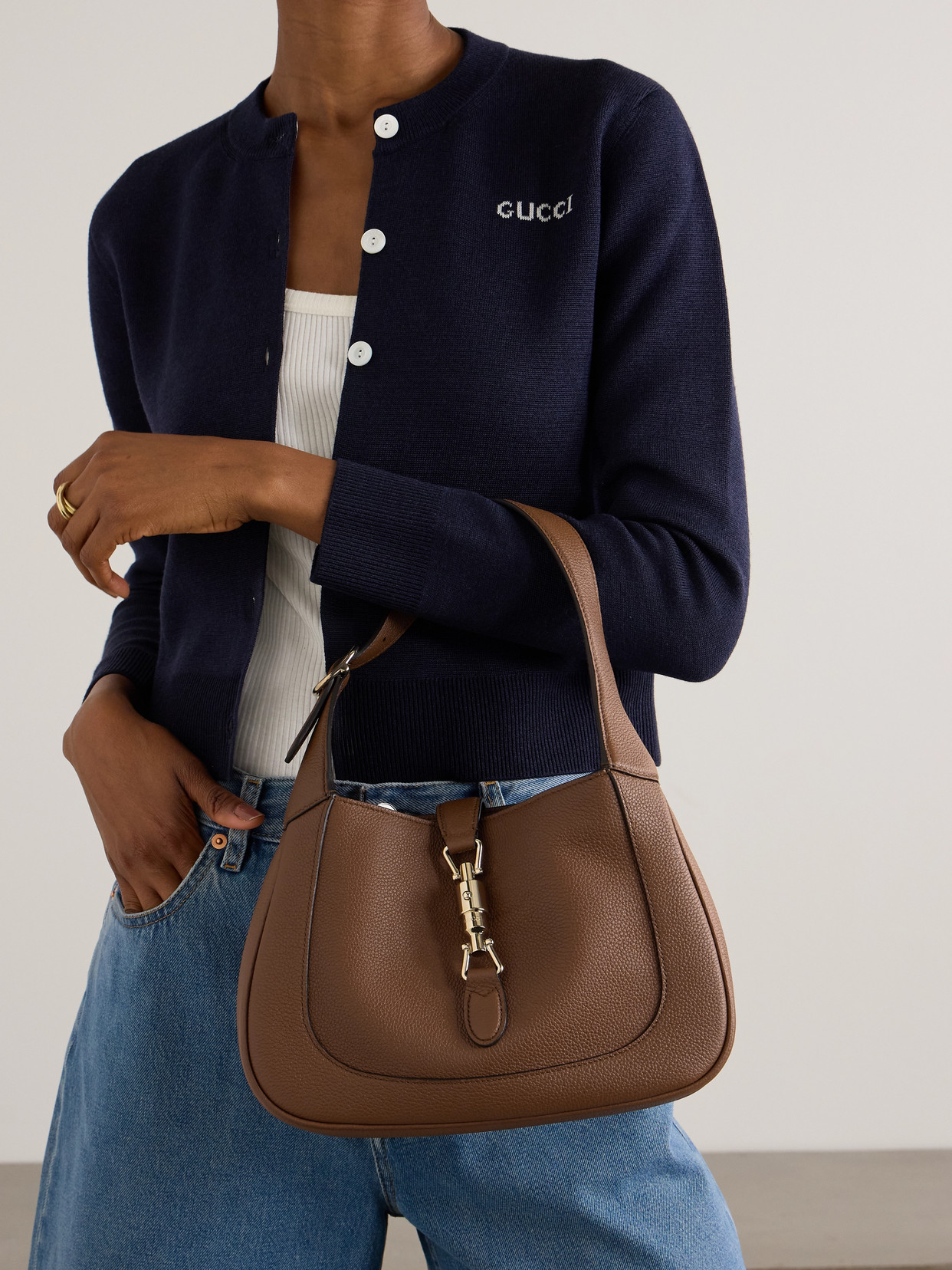 Jackie 1961 Small Textured-Leather Shoulder Bag