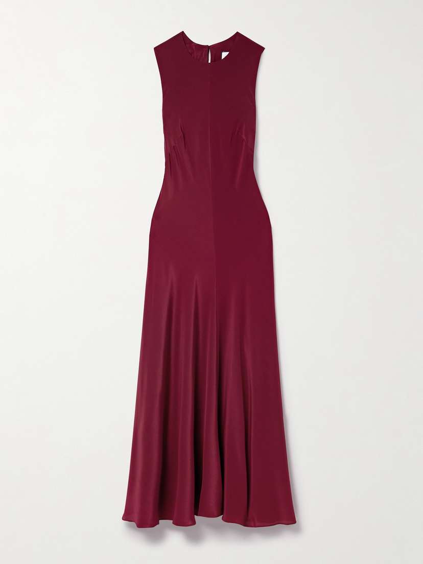 BEARE PARK Silk Crepe De Chine Midi Dress