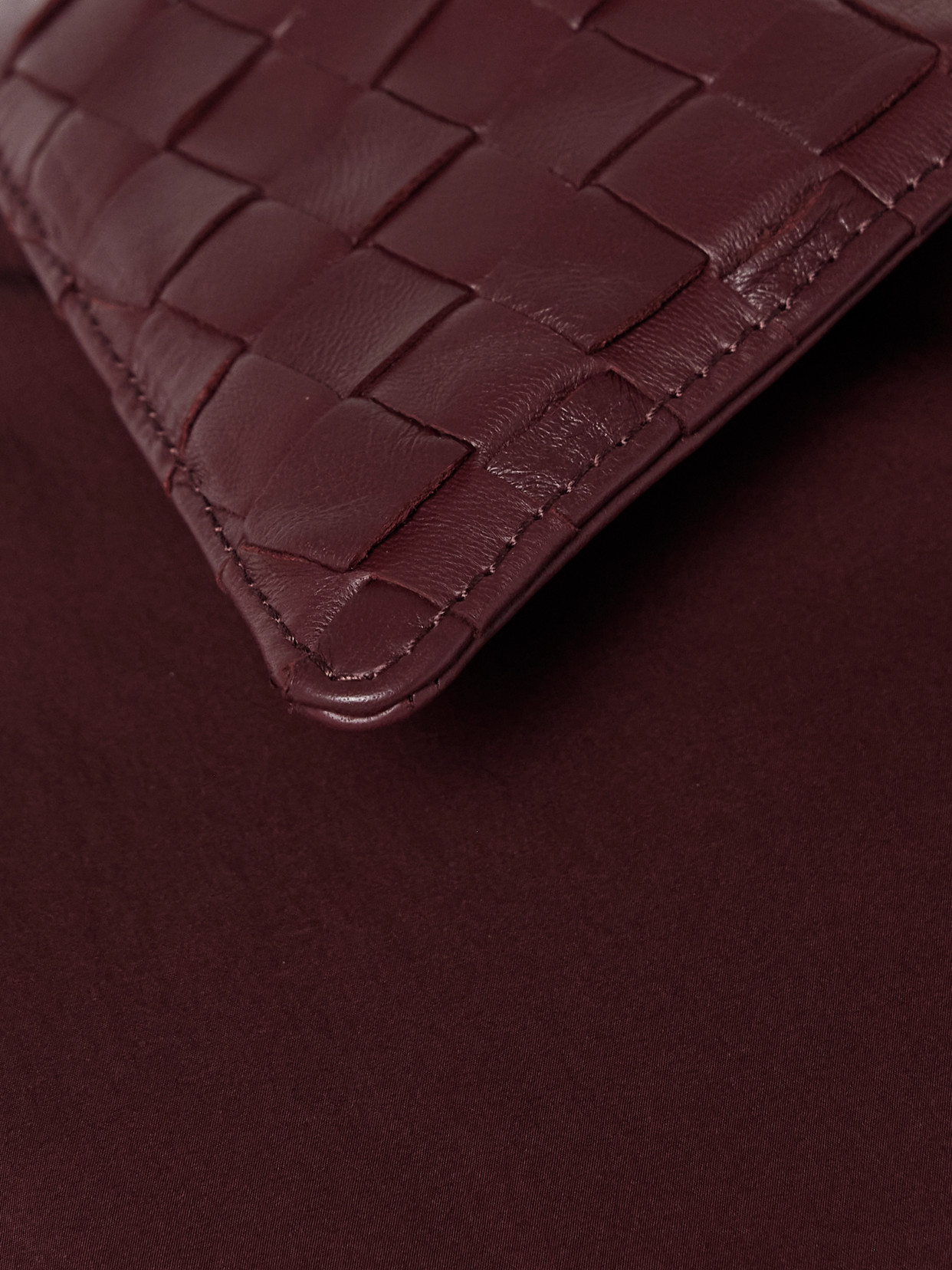 BOTTEGA VENETA INTRECCIATO LEATHER-TRIMMED SHELL DOWN JACKET