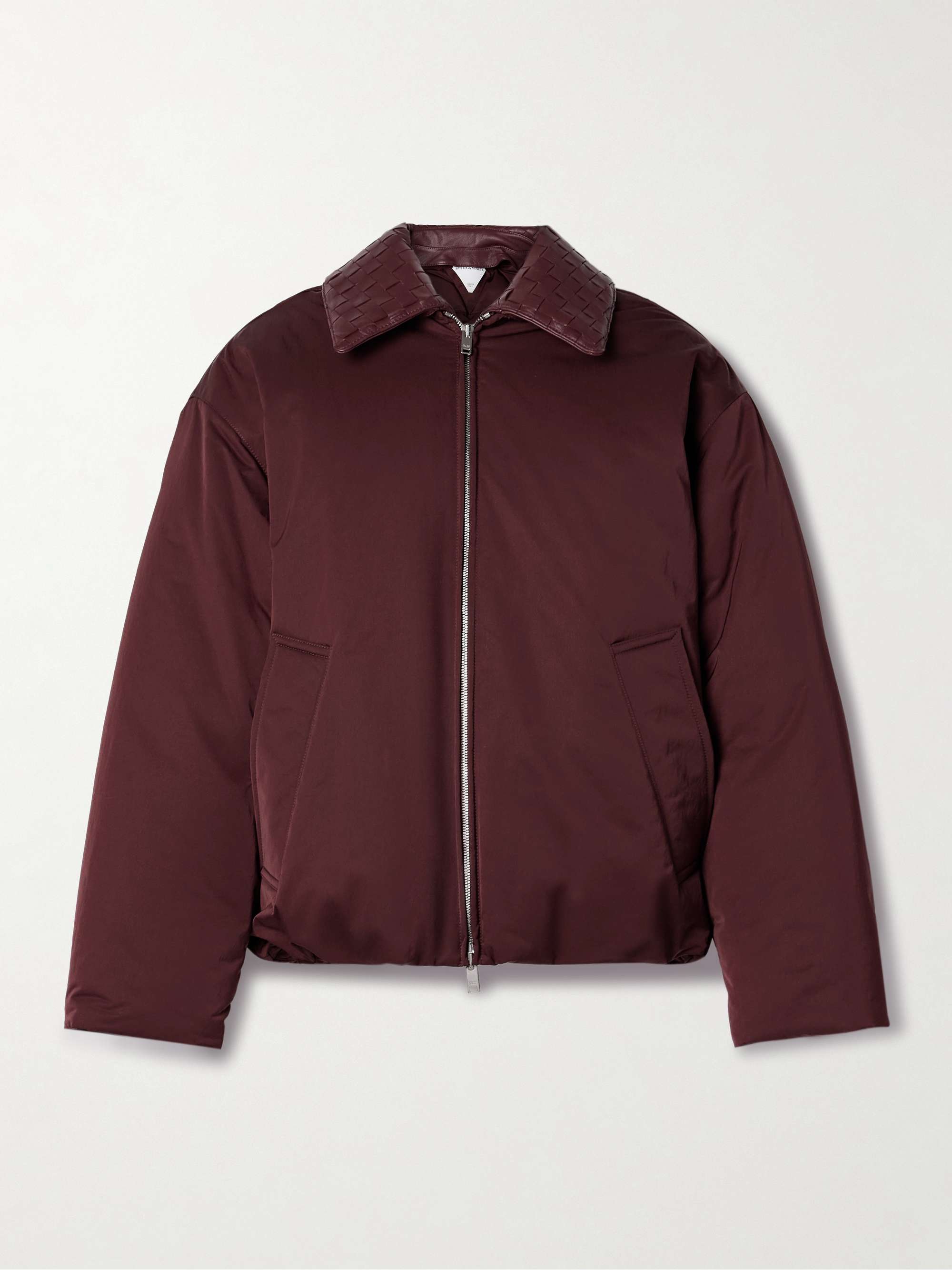 BOTTEGA VENETA Intrecciato leather trimmed shell down jacket NET A PORTER