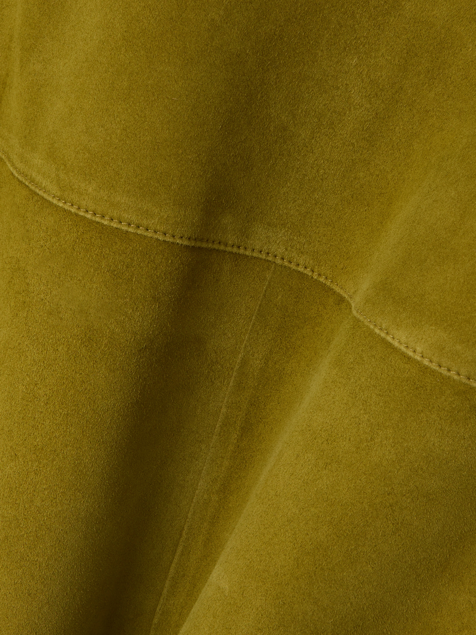 Bottega Veneta Pleated paneled suede midi skirt