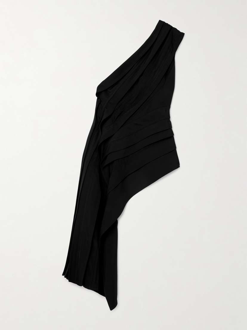 Bottega Veneta Asymmetric Draped Pleated Crepe Top
