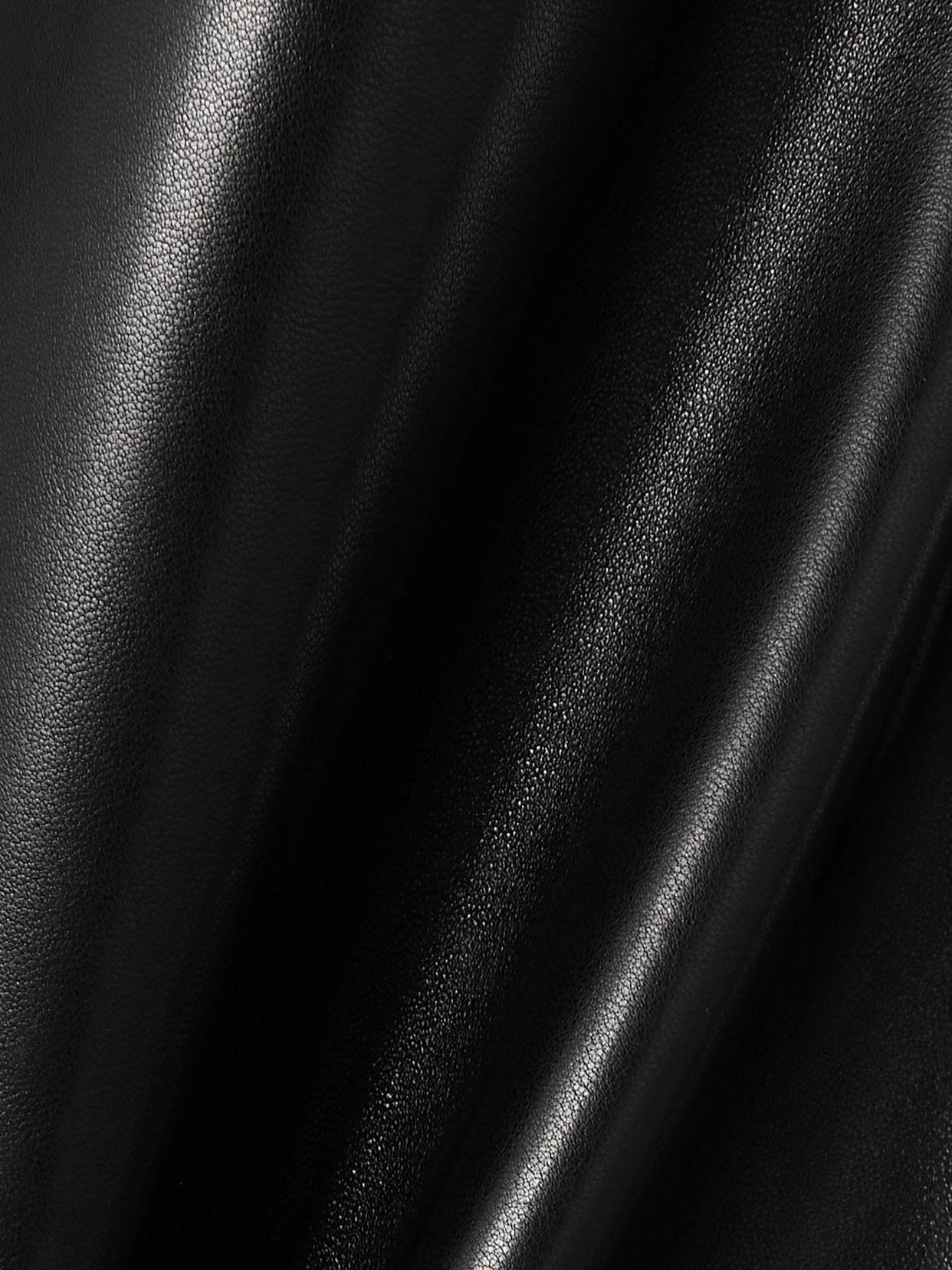 Bottega Veneta Mid-rise Leather Barrel-leg Pants In Black