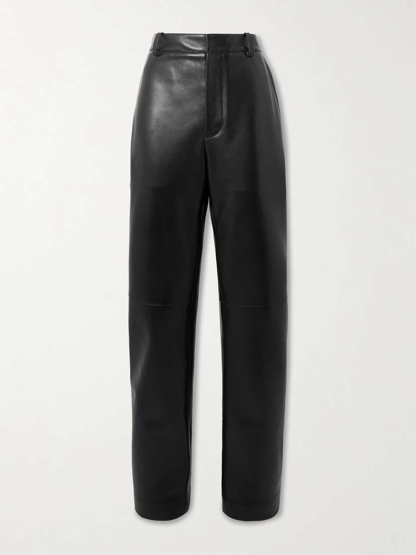 Bottega Veneta Paneled Leather Straight-leg Pants