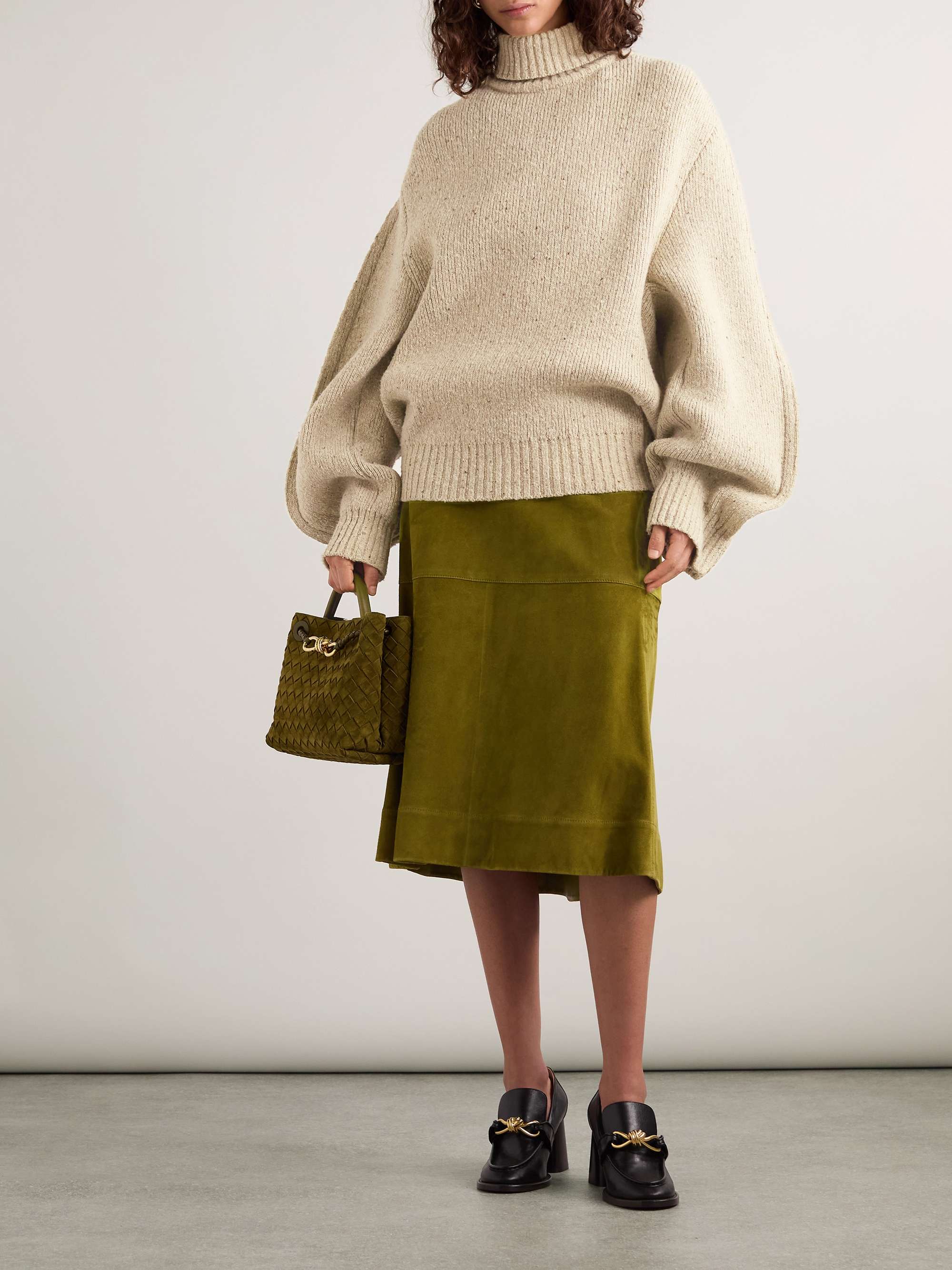 【セール】 BOTTEGA VENETA Button-detailed wool turtleneck sweater | NET トップス