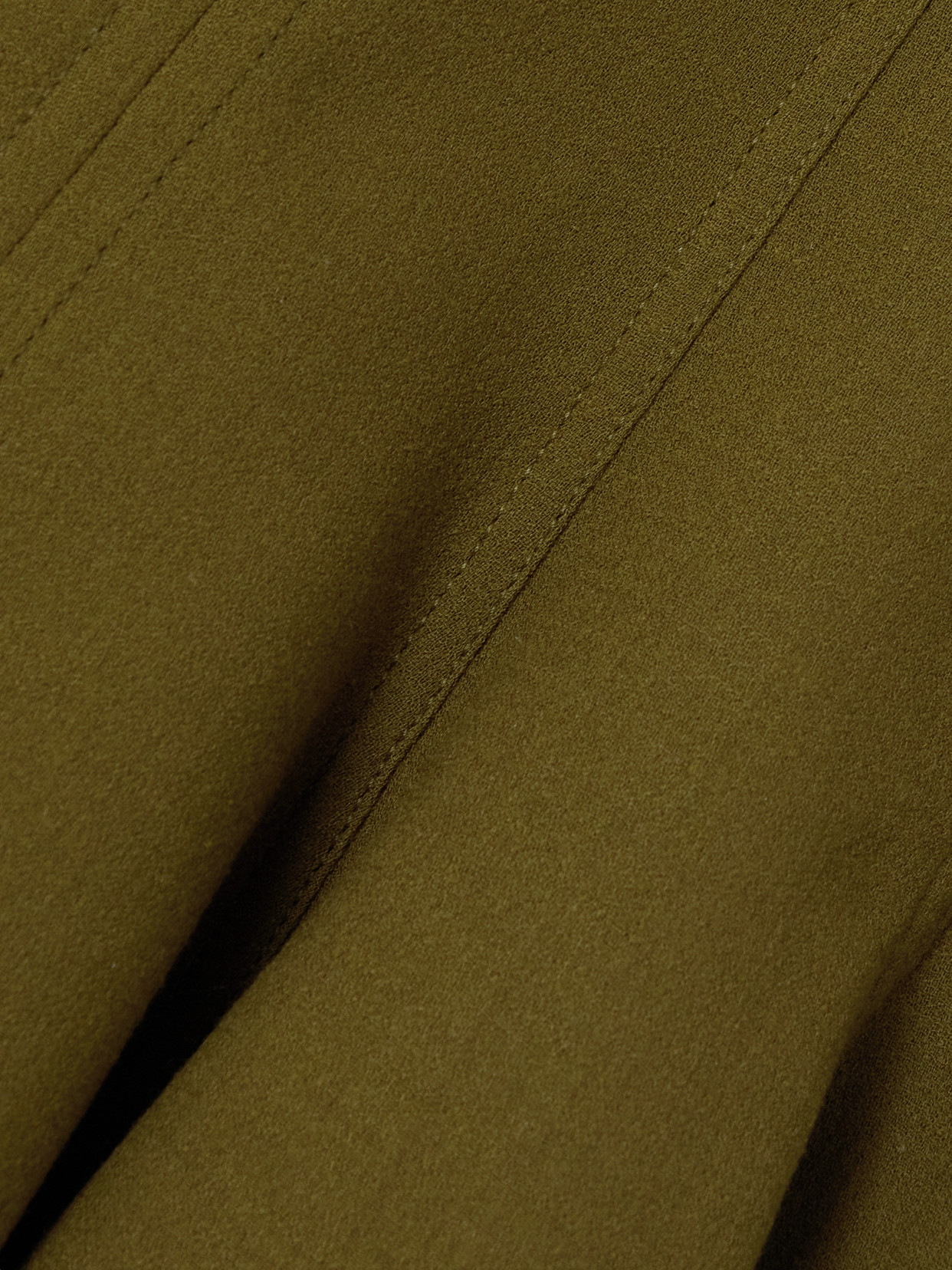 Shop Bottega Veneta Paneled Pleated Wool-crepe Midi Skirt In Green