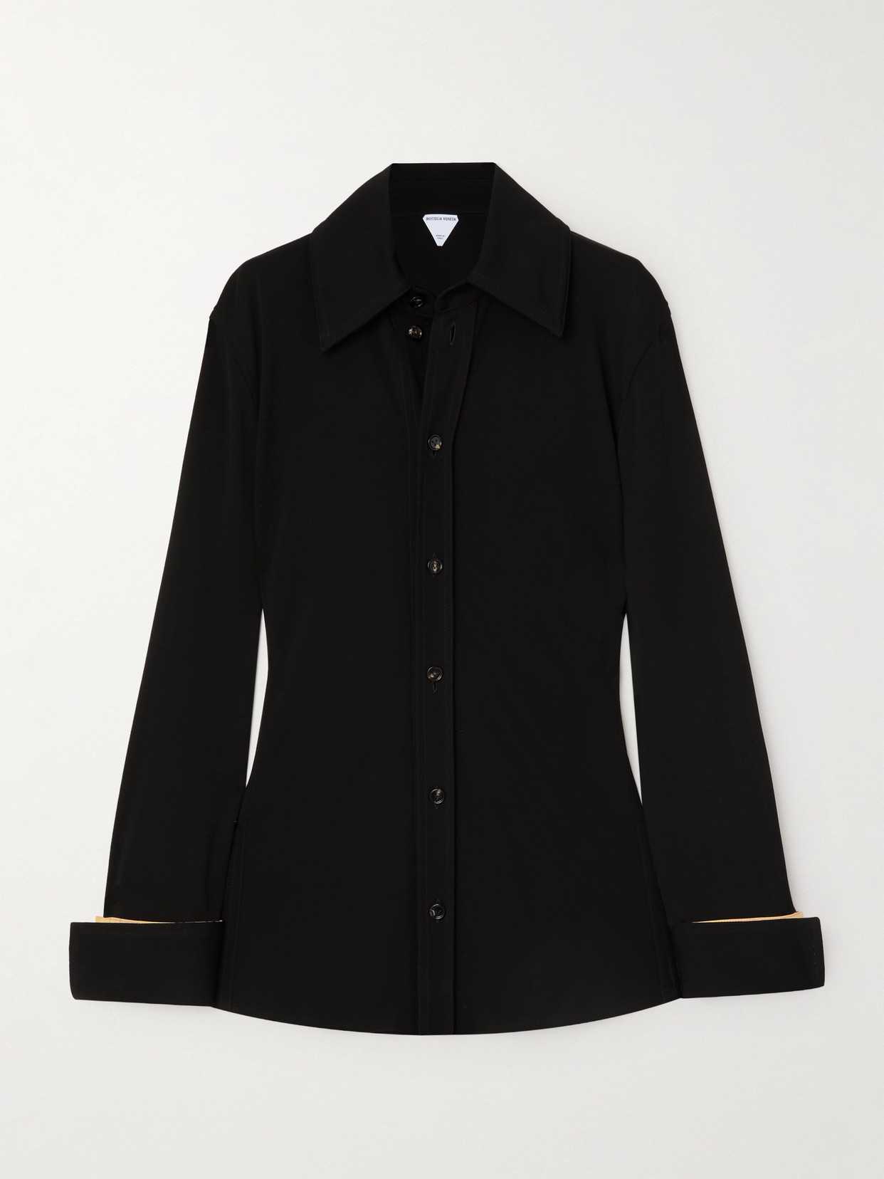 Bottega Veneta Chemise En Jersey De Viscose Fluide Mate In Black