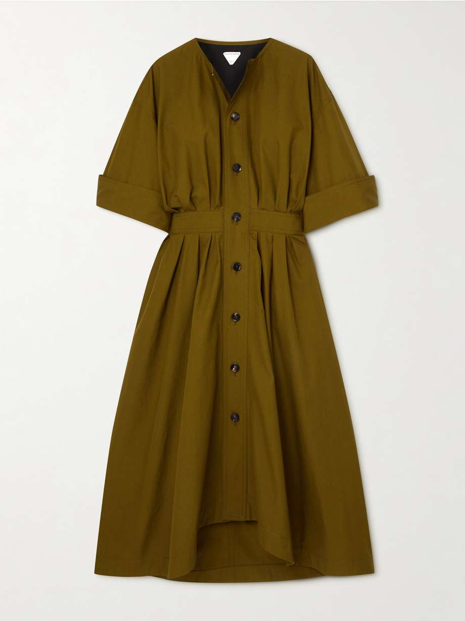 cotton-canvas midi dress