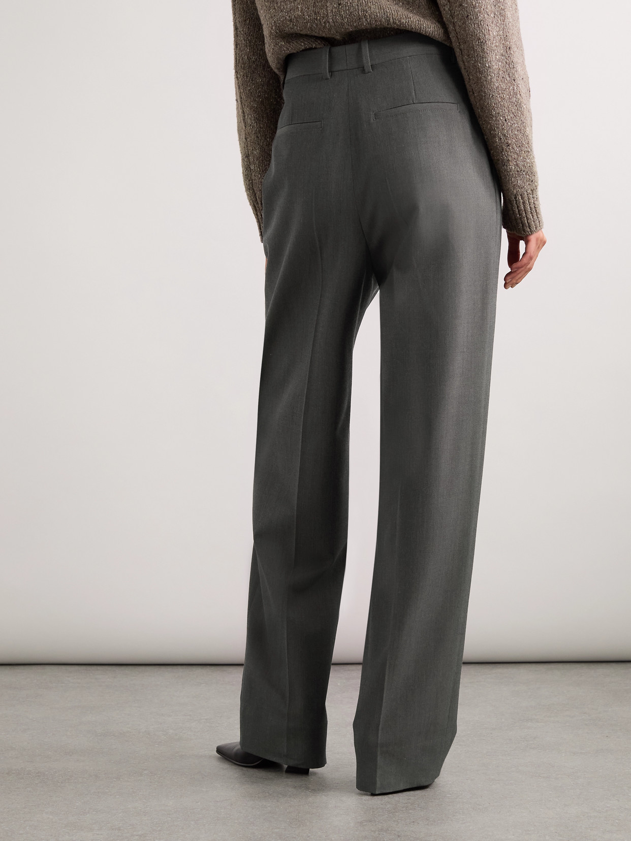 BOTTEGA VENETA PLEATED WOOL-BLEND STRAIGHT-LEG PANTS