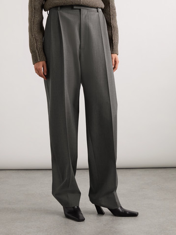 Bottega Veneta Pleated wool-blend straight-leg pants