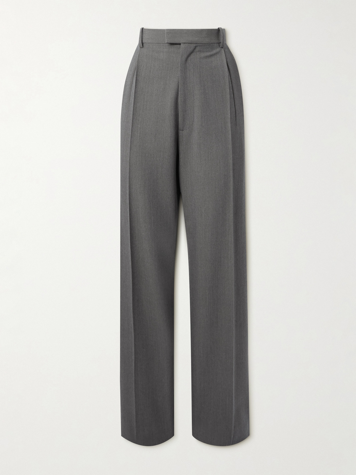 Bottega Veneta - Pleated Wool-blend Straight-leg Pants - Gray
