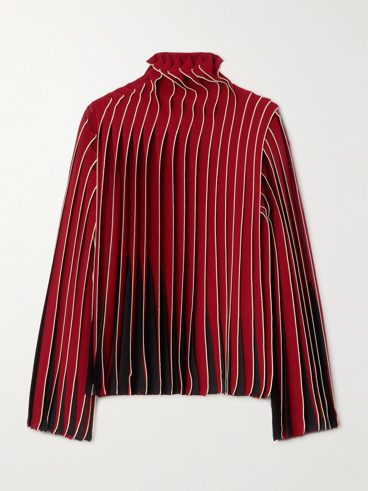 Bottega Veneta Paneled Cotton Blouse In Red