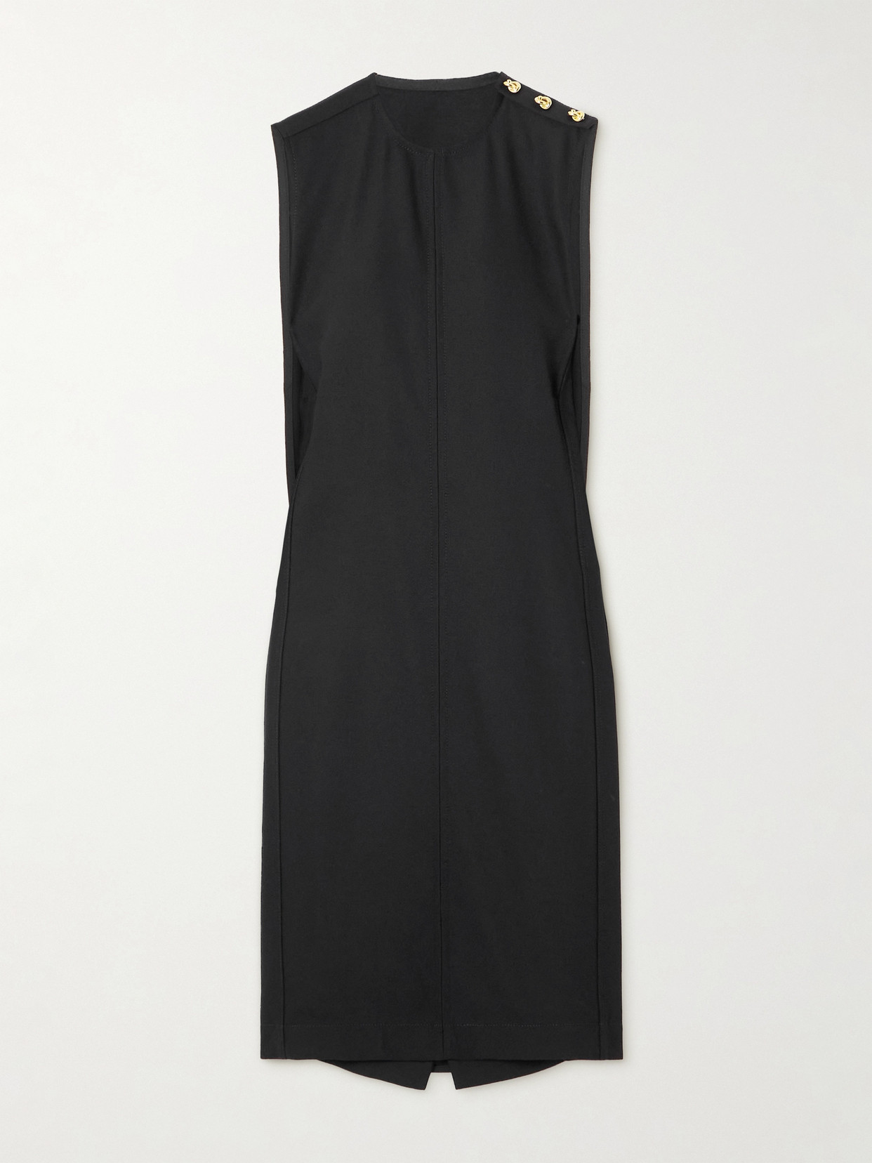 Bottega Veneta Cape-effect Ribbed Wool-blend Dress In Black