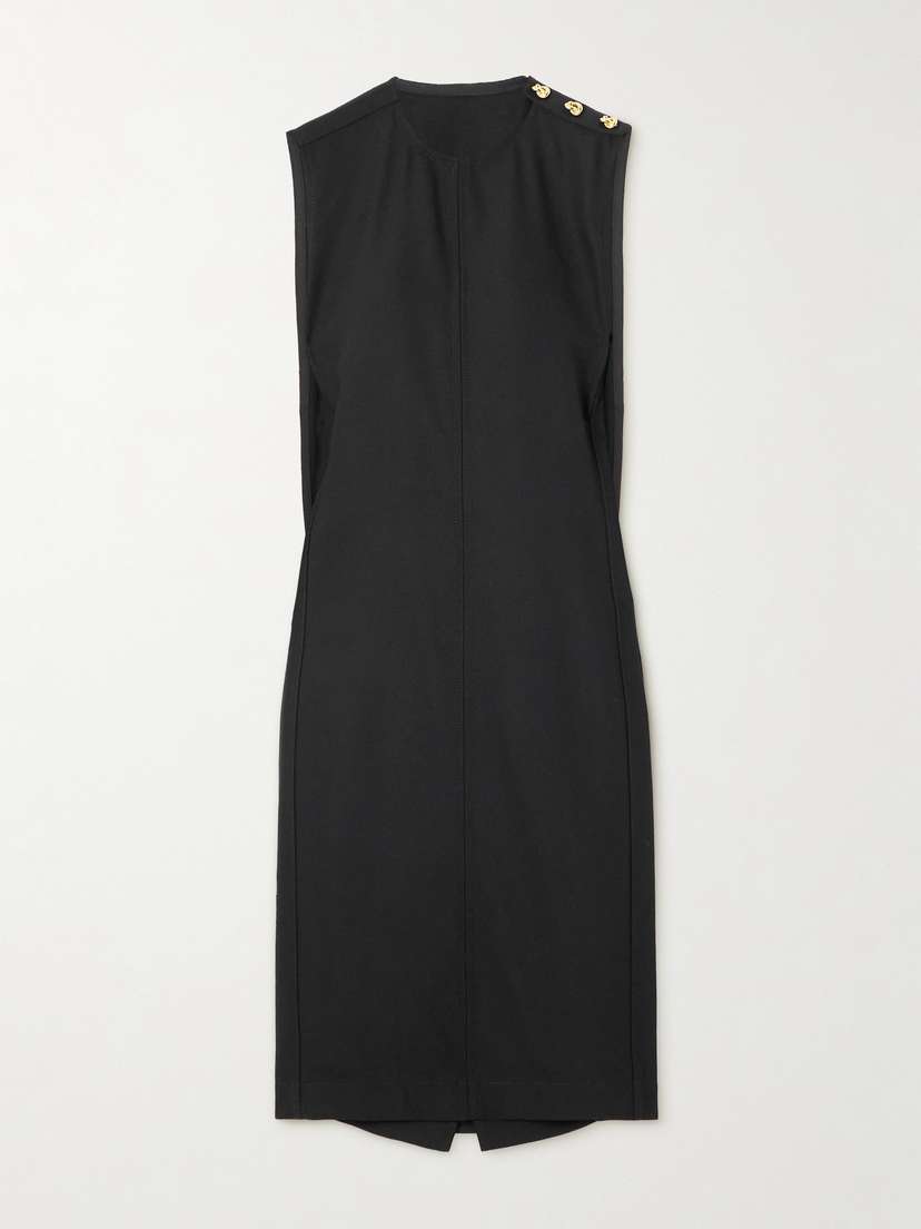 Bottega Veneta Cape-effect Ribbed Wool-blend Dress