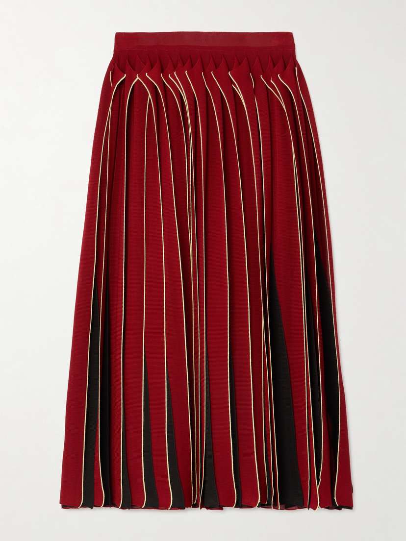 Bottega Veneta Paneled Cotton Midi kirt