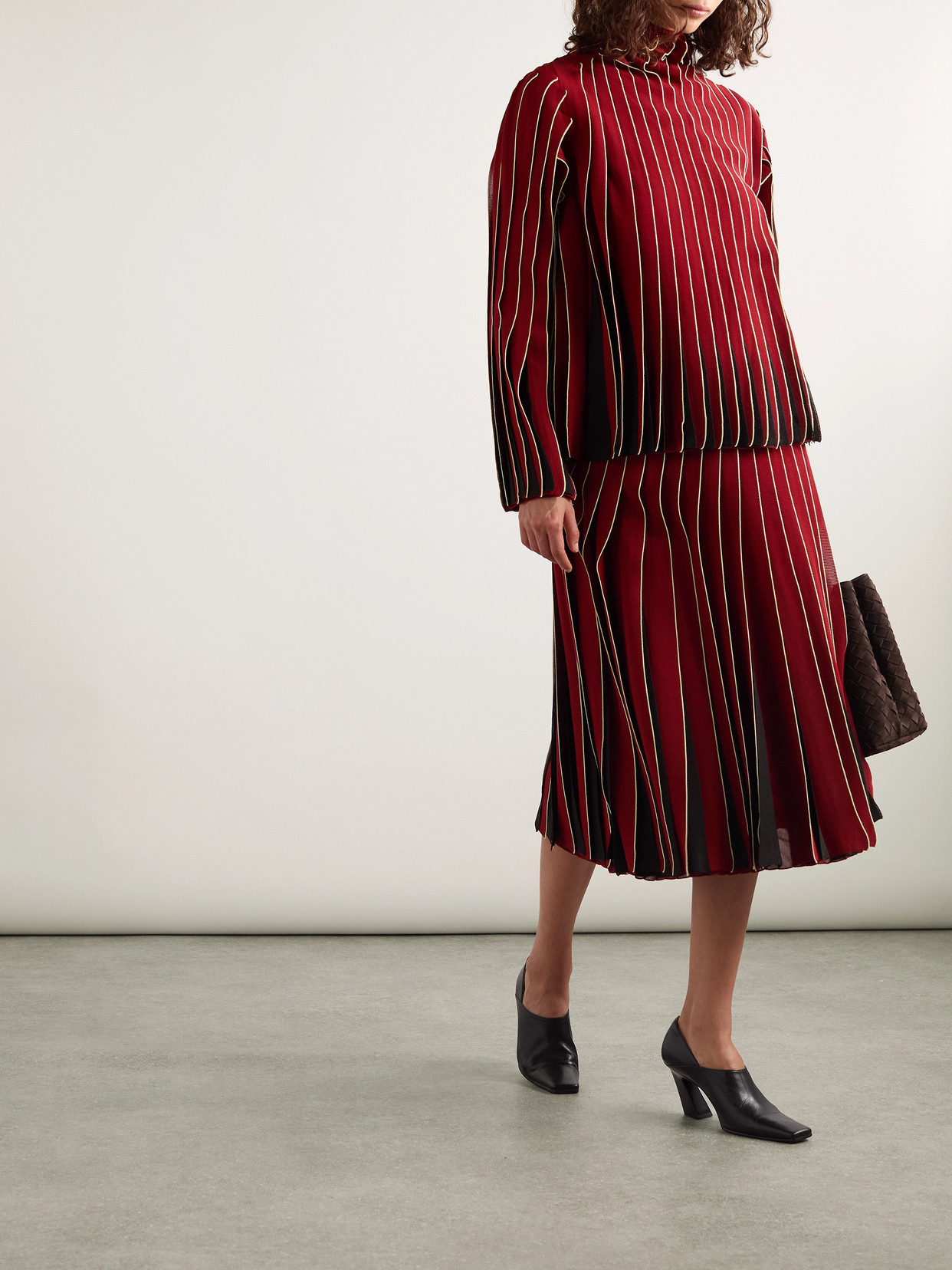 Bottega Veneta Dimensional Midi Skirt In Red