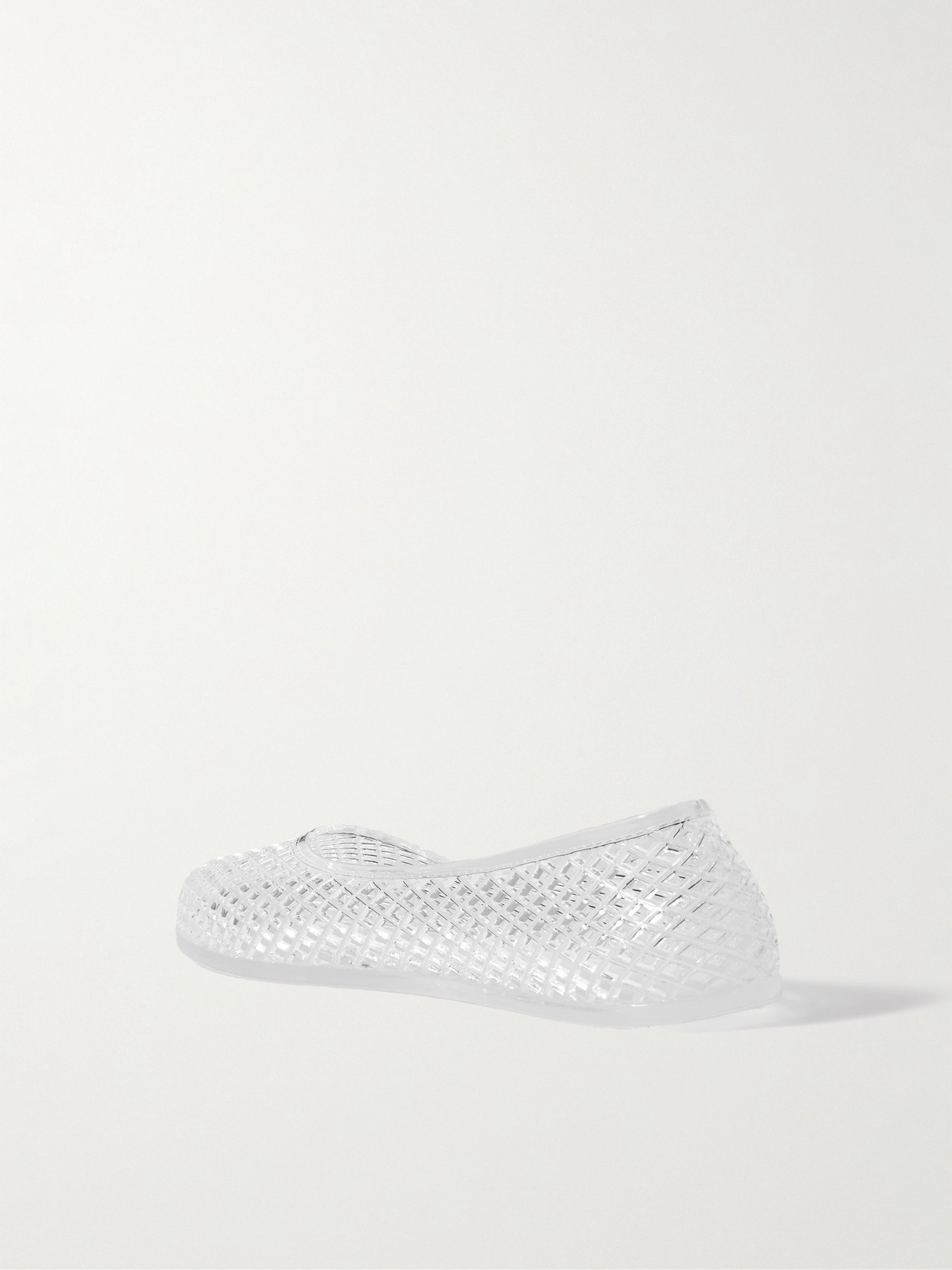 Ancient Greek Sandals Mesh Ballerina Flats Transparent Rubber Design In Neutrals