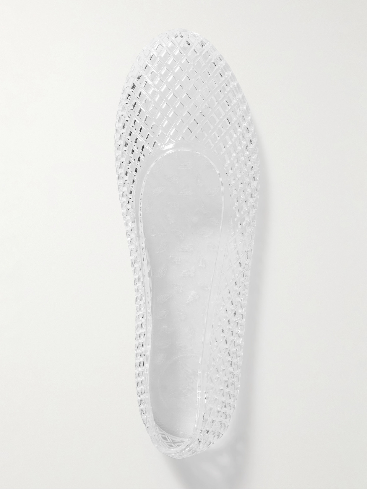 Ancient Greek Sandals Mesh Ballerina Flats Transparent Rubber Design In Neutrals