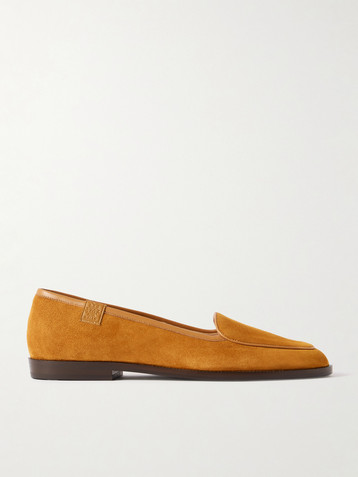 BALLY Edlyn leather-trimmed suede loafers