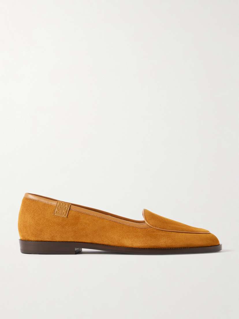 BALLY Edlyn Leather-trimmed Suede Loafers