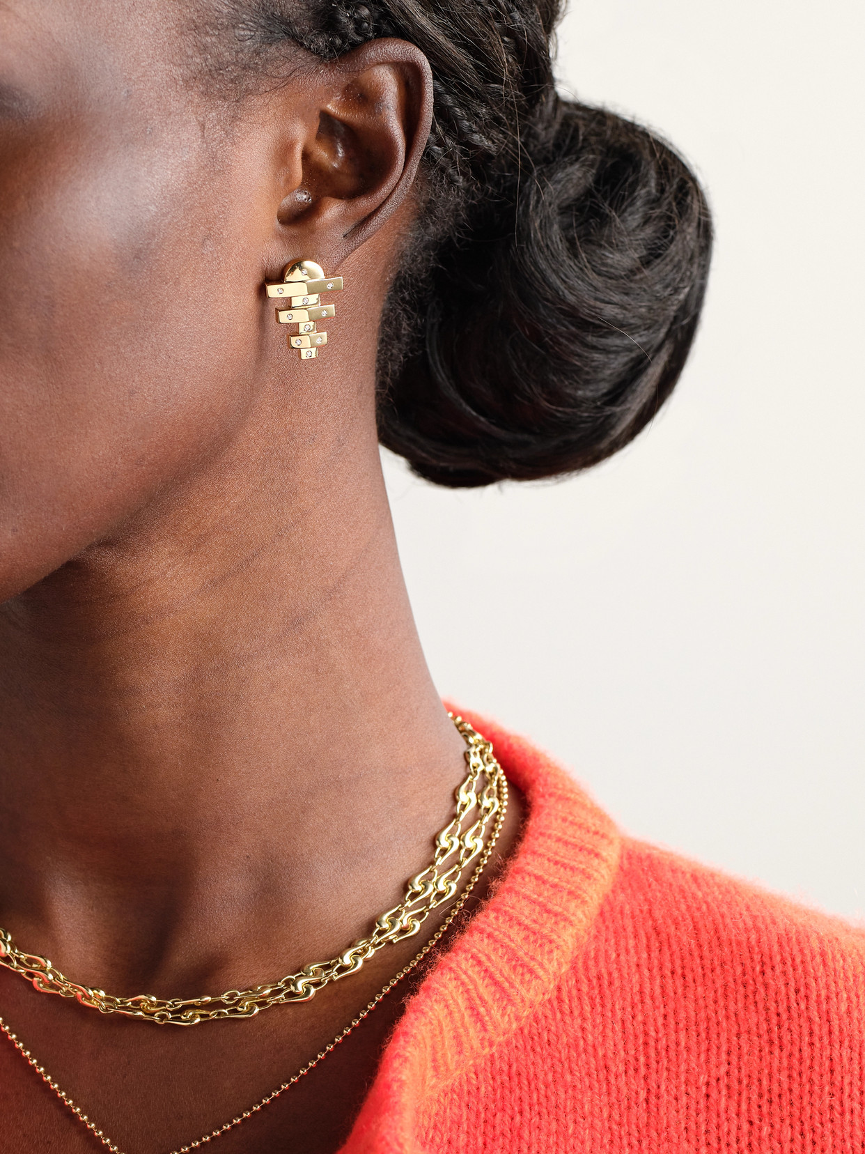 Shop Brent Neale Small Hopscotch 18-karat Gold Diamond Earrings