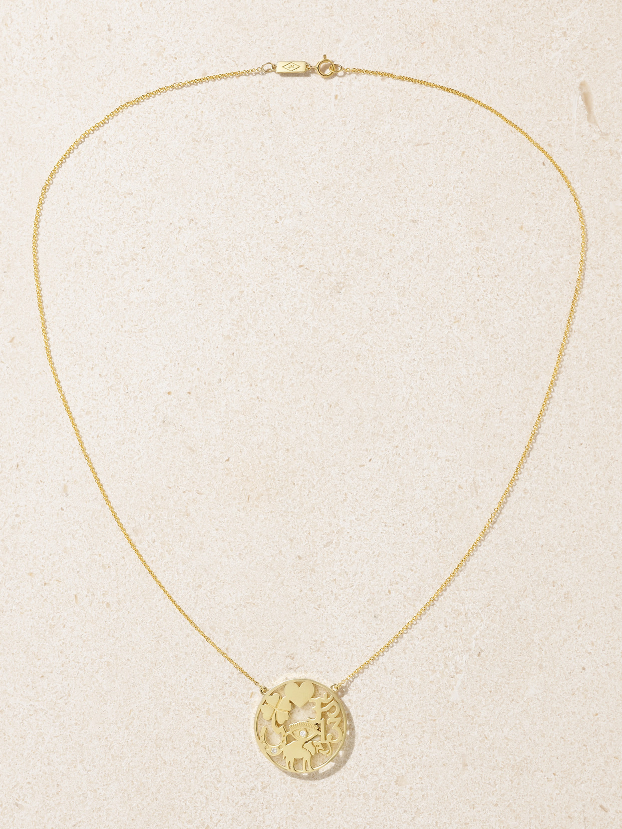 Jennifer Meyer Open Good Luck 18-karat Gold Diamond Necklace In Gold