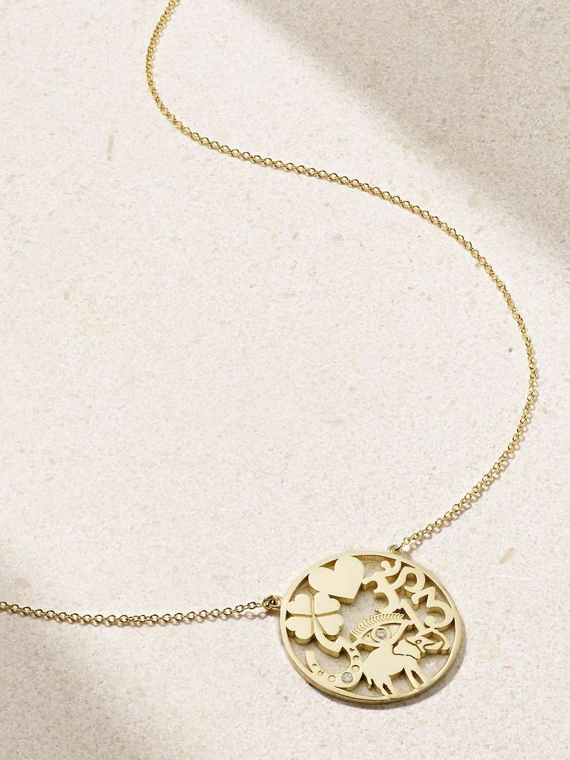 Jennifer Meyer Open Good Luck 18-karat Gold Diamond Necklace
