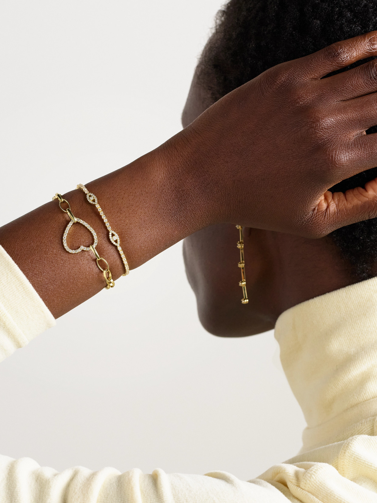 Jennifer Meyer Edith Medium 18-karat Gold Diamond Bracelet In Gold