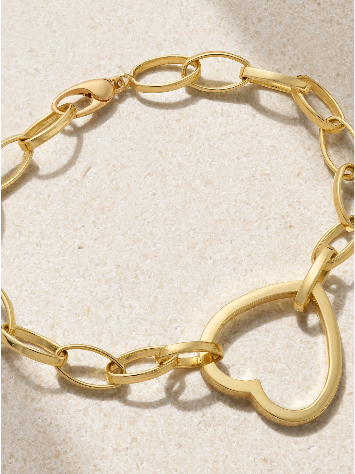 Jennifer Meyer Medium Edith Open Heart 18-karat Gold Bracelet In Gold