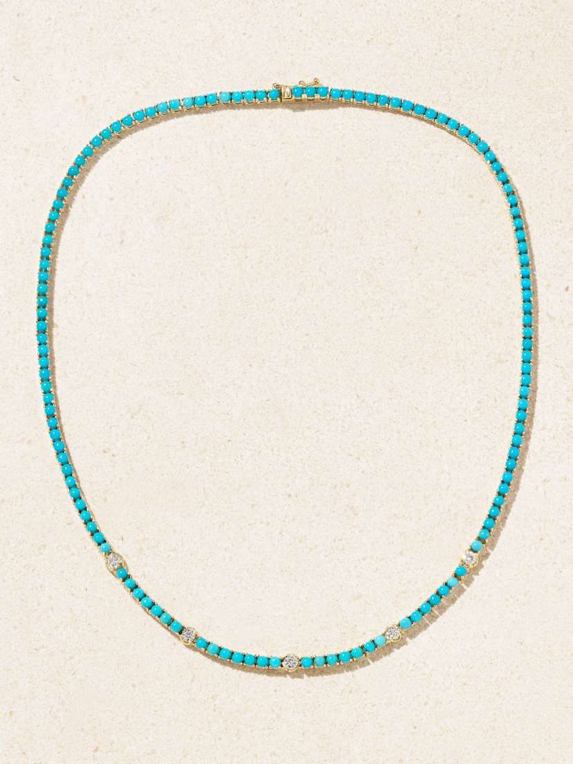 Jennifer Meyer 18-karat Gold, Turquoise And Diamond Necklace