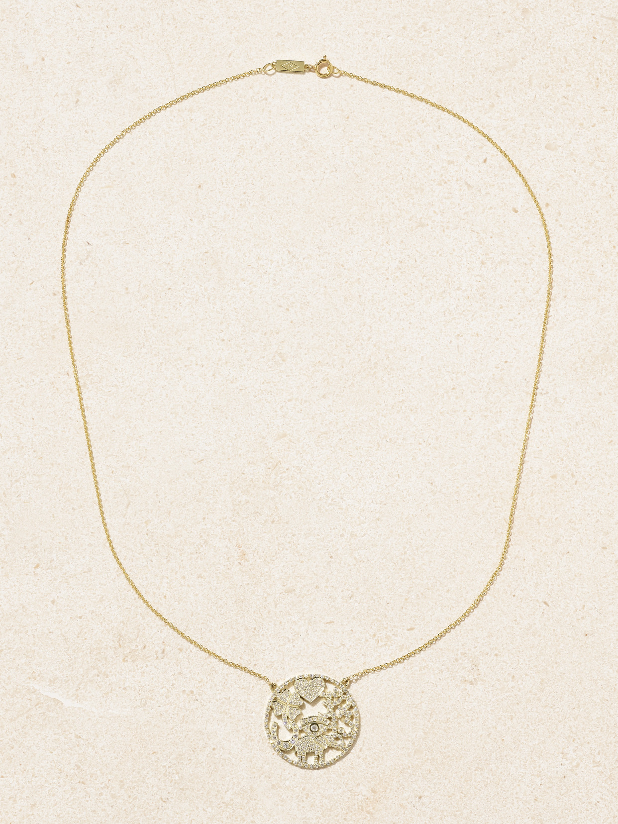 Jennifer Meyer Good Luck 18-karat Gold Diamond Necklace In Gold