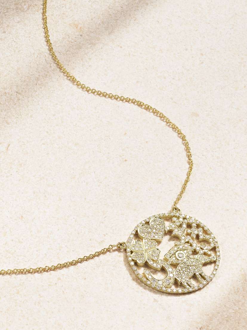 Jennifer Meyer Good Luck 18-karat Gold Diamond Necklace