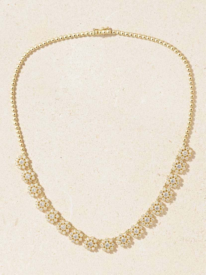 Jennifer Meyer Flower 18-karat Gold Diamond Tennis Necklace