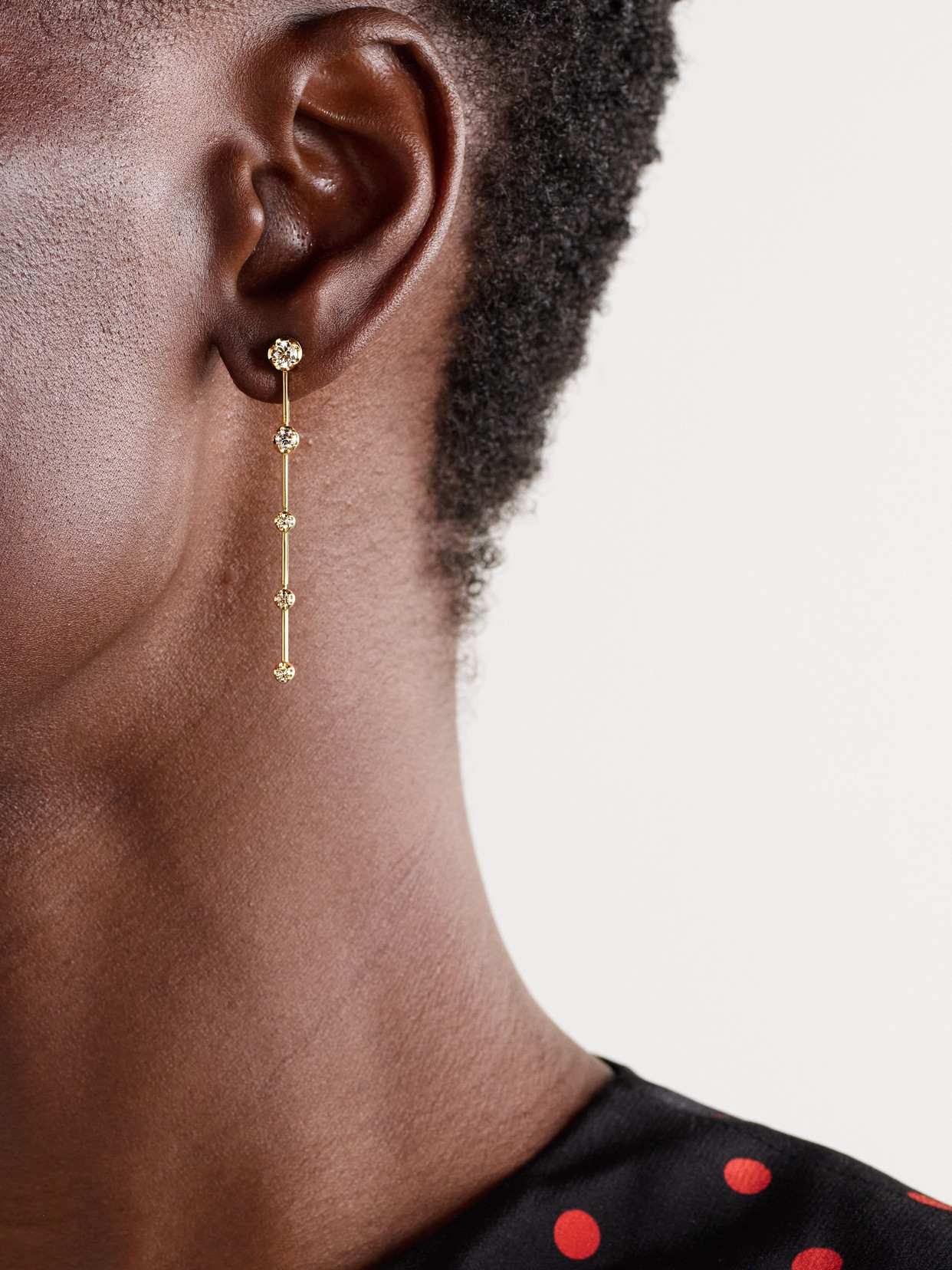 Jennifer Meyer Linear 5 Illusion 18-karat Gold Diamond Earrings In Gold