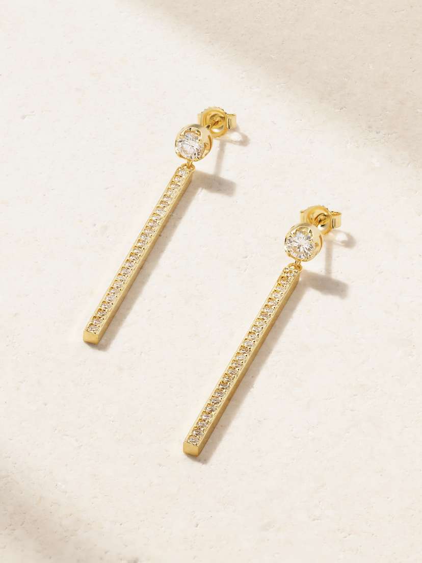 Jennifer Meyer Illusion 18-karat Gold Diamond Earrings
