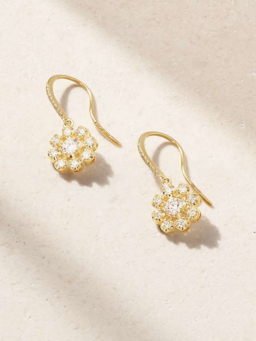 Jennifer Meyer Illusion Small 18-karat Gold Diamond Earrings