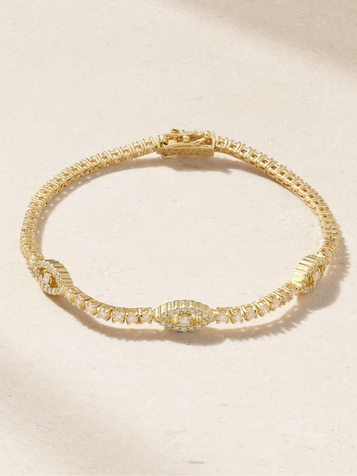 Jennifer Meyer Evil Eye 18-karat Gold Diamond Tennis Bracelet
