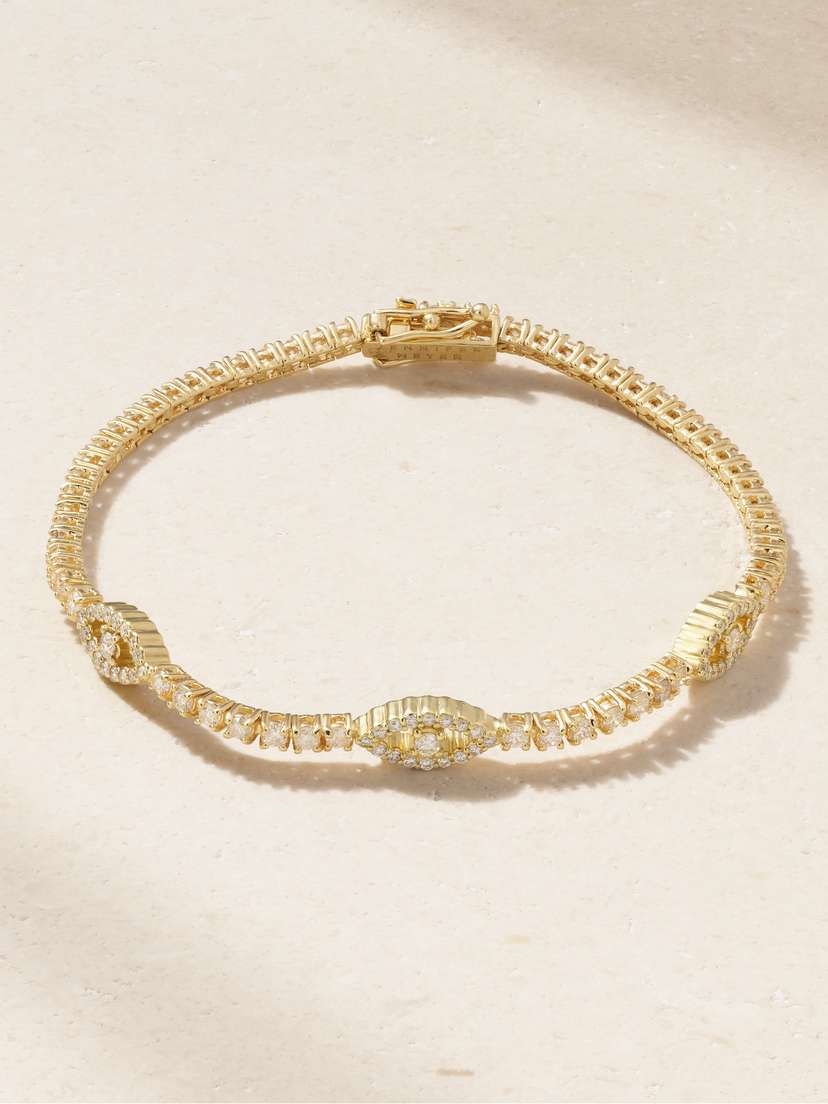 Jennifer Meyer Evil Eye 18-karat Gold Diamond Tennis Bracelet