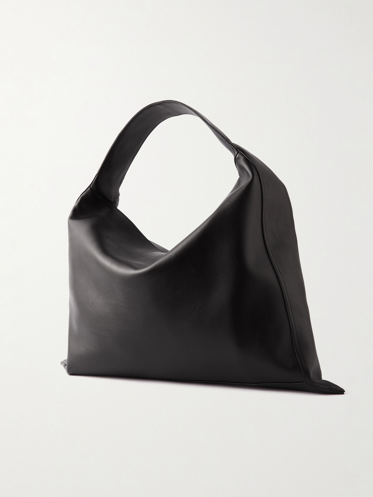 Bottega Veneta Large Leather Hop Shoulder Bag In Black