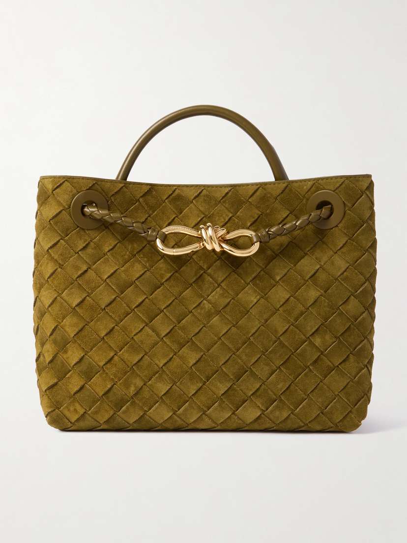 Bottega Veneta Andiamo Small Intrecciato Suede Tote